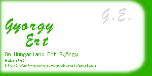 gyorgy ert business card